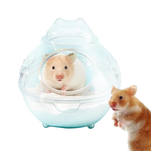 AUTOECHO Hamster-Staubbad, Hamster-Sandbad-Box - Transparenter Hamsterbad-Sandkasten in U-Boot-Form | Staubbadebehälter, waschbare Staubbadewanne für Kleintiere, Rennmaus, Toilette, Lemming, Hamster von AUTOECHO