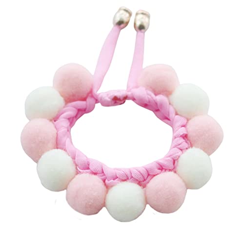 AUTOECHO Haustier-Plüsch-Halsband | Pack Cotton Breakaway Katzenhalsbänder mit Glocke,Niedliches Erkennungshalsband-Set für Katzen, Welpen, Kätzchen, Gelb, Weiß, Rosa von AUTOECHO