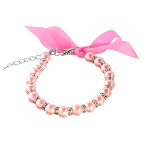 AUTOECHO Haustierhalsband mit Perle - Pet Fashion Perlenhalsband mit Strass Diamant, verstellbares Hundehalsband für Hunde Katze Welpen Kätzchen Chihuahua von AUTOECHO