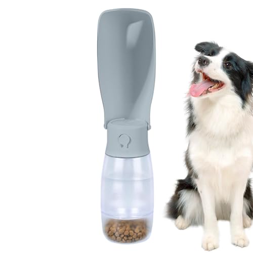 AUTOECHO Hunde-Reisewasserflasche, Hundewasserflaschenspender | Hundewassernapf mit Futterbehälter,Wasserspender, Faltbare Haustier-Wasserflasche, Hunde-Wassernapf, tragbarer Welpen-Trinknapf von AUTOECHO