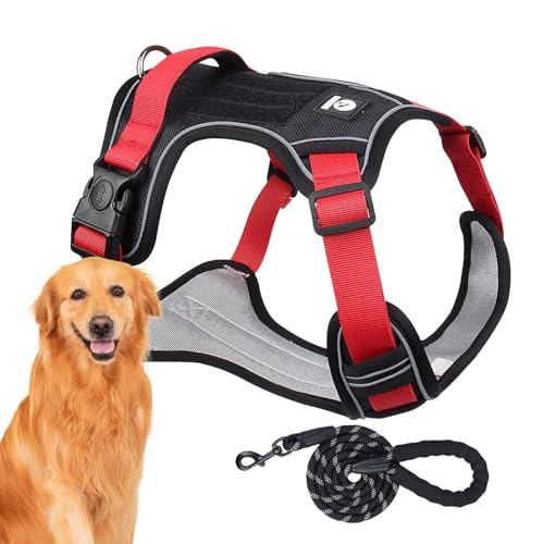 AUTOECHO Hundegeschirr mit Griff | Weiches No Pull Pet Harness Verstellbares Hundegeschirr | Flexibles Hunde Brustgeschirr Hund Ziehgeschirr für Outdoor-Aktivitäten von AUTOECHO