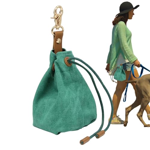 AUTOECHO Hundetrainingsbeutel, Hundeleckerli-Trainingsbeutel,Tragbare Leckerli-Tasche für das Hundetraining | Mit Metallhaken, Snackbeutel-Trainingstasche, Kordelzug-Design zum Klettern, Einkaufen, von AUTOECHO