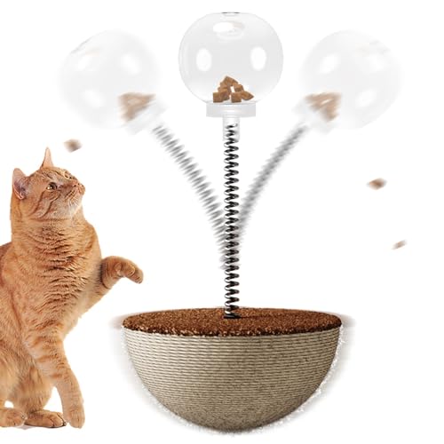 AUTOECHO Interaktives Katzen-Futterspender Spielzeug | Spielzeug mit Track-Ball, lustige Bälle, Slow Food Feeder – Frühlingsspielzeug, interaktiver Katzen-Puzzle-Futterstation, Auto-Balancing von AUTOECHO