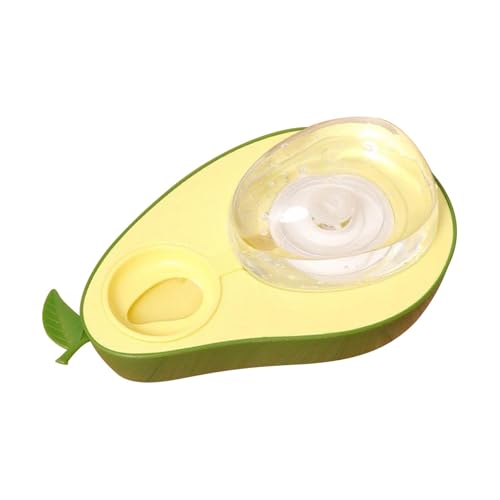 AUTOECHO Kätzchen -Fütterungsschale, Welpenfutter und Wasserschale,Avocado Form Doppelhundwasserschale 690 ml | Anti-Choking-Katzen-Lebensmittel-Utensilien, Großkaliber-Haustiervorräte für Innenkatzen von AUTOECHO