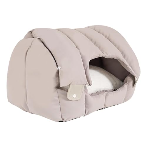 AUTOECHO Katzenbetten für Indoor-Katzen – 33 x 43 x 50 cm, faltbare Katzenhöhle, geschlossen, saisonale Katzenbetten, waschbar, bequem, rutschfest, abnehmbar, Haustierzubehör für Katzen und Hunde von AUTOECHO