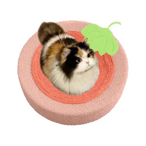 AUTOECHO Katzenkratzer Nest, Katzenkratzer -Board | SISAL Round Crocker PAD CAT -Spielzeug für Möbelschutz | Interaktive Katze spielerische Versorgung zum Schlafen, Rollen, Ausruhen von AUTOECHO