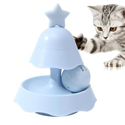 AUTOECHO Katzenturm-Rollerspielzeug, Katzenspielzeug-Roller - Katzen-Teaser-Spielzeug, Weihnachtsbaum-Rollenspielzeug - 2 Schichten Catnip Toys Interaktive Drehteller-Rollerbälle für Haustiere Katzen von AUTOECHO