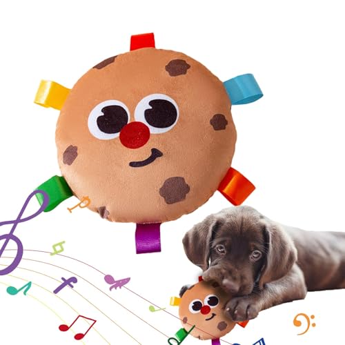 AUTOECHO Kauspielzeug für Hunde, Haustier-Plüschspielzeug mit Klang,Pet Sound Quietschendes Kauspielzeug Plüsch | Plüsch-Kauspielzeug in Donut-Form, Hunde-Beißspielzeug für kleine, mittelgroße Welpen von AUTOECHO