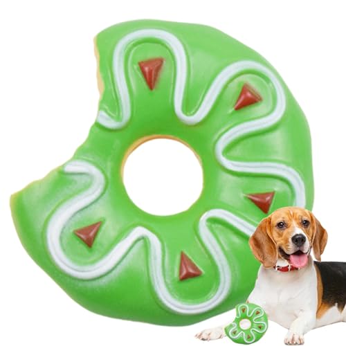 AUTOECHO Kauspielzeug für Hunde, Kauspielzeug für Welpen | Donut-Welpen-Stimmspielzeug - Quietschendes Kauspielzeug für Haustiere in Lebensmittelform, interaktives Kauspielzeug für Hunde mit von AUTOECHO