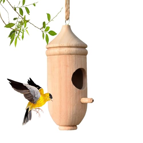 AUTOECHO Kolibri-Häuser für draußen – Kolibri-Haus Vogelnest | Außen Vogelhäuser mit Seil, Kolibri-Nest aus Holz, Kolibri-Nisthaus, Gartendekoration von AUTOECHO