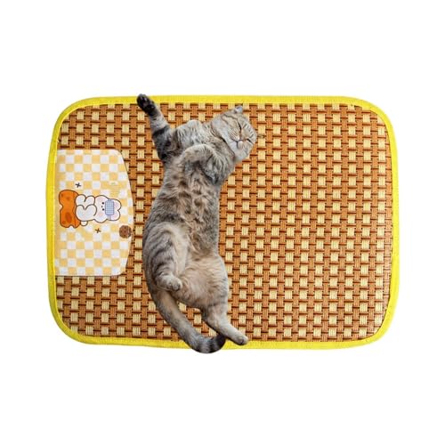 AUTOECHO Kühlmatte für Haustiere, Kühlmatte für Hunde,Coole Pet Pad Isomatte - Haustier-Kühlmattenkissen, rutschfeste Katzenkühlmatte, Rattan-Hundekühlkissen, Heimtierbedarf für Hunde und Katzen von AUTOECHO