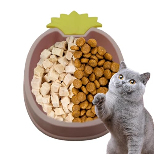 AUTOECHO Langsamer Fressnapf für Katzen, Langsamer Fressnapf für Katzen,Pineapple Design Kitty Slow Feeder Katzennapf - Erhöhter Slow Feeder für Katzen und Hunde, rutschfeste Katzennäpfe für langsames von AUTOECHO