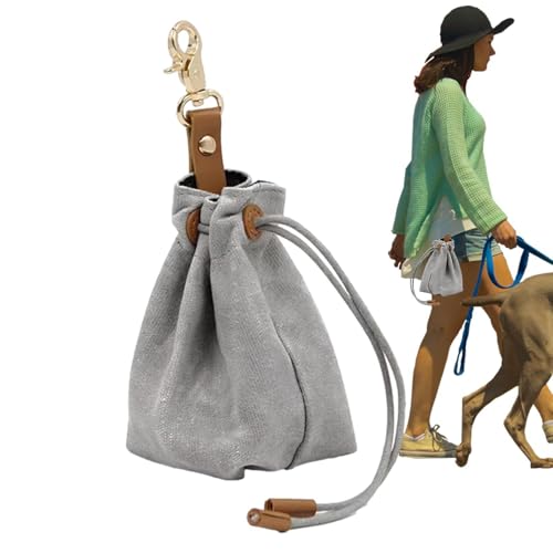 AUTOECHO Leckerlibeutel für Hunde, Leckerlibeutel für Hunde - Tragbare Hundetrainings-Leckerli-Tasche aus,Snacktasche mit Kordelzug und Metallhaken, wasserdichte Trainingstasche zum Einkaufen, von AUTOECHO