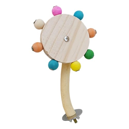 AUTOECHO Papageienspielzeug mit Sitzstangenständer, rotierendes Vogelspielzeug,Vogelsitzstangen, Käfigspielzeug | Vögel Spielen Gymnastikspielzeug, drehbare Holzstange, natürliches Vogelkäfigzubehör von AUTOECHO