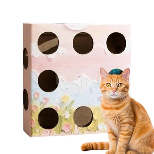 AUTOECHO Puzzle-Box Katze,Puzzle-Box Katzenspielzeug | Interaktives Katzenspielzeug | Interaktiver automatischer Katzenkratzer für den Innenbereich, Whack Mole Feather Kitten Toys für Katzen, lustiges von AUTOECHO