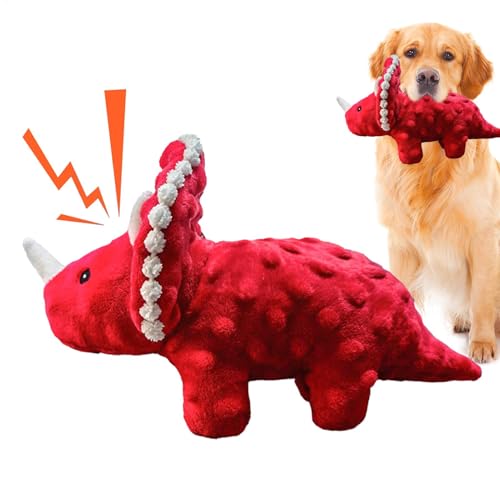 AUTOECHO Quietschendes Hundespielzeug,Quietschendes Hundespielzeug | Kauspielzeug für Hunde,Niedliches Dinosaurier-Plüsch-Hundespielzeug, buntes Hundezubehör für Welpen, kleine Hunde, mittelgroße von AUTOECHO