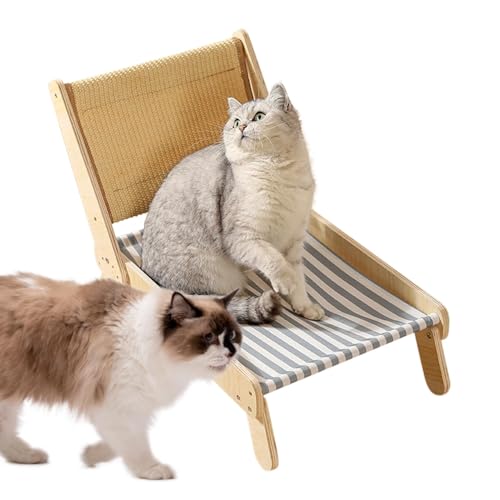 AUTOECHO Sisal Cat Hängematte, Sisal Cat Lounger, Erhöhte Kratzerbetten für Innenkatzen, 4-Position einstellbare große Lounge für kleines und mittleres Kätzchen von AUTOECHO