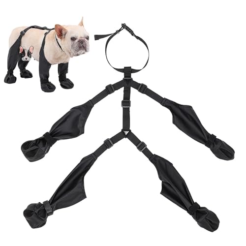 Hundestiefel-Leggings, Hunde-Hosenträgerstiefel Mit Verstellbarem Halsband, Atmungsaktive Hundestiefel, Pfotenschutz, wasserdichte Hundestiefel, Hundepfotenschutz Für Kleine Und Mittelgroße Hunde von AUTOECHO