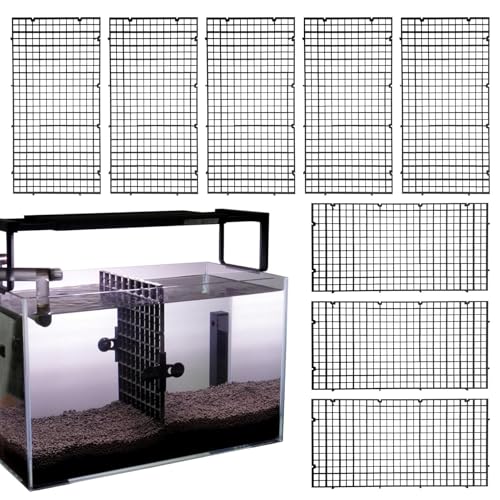 AUTUUCKEE 8 Stück Aquarium-Trennwände, Aquariumgitter, Kunststoff, Eierkisten-Aquarium-Isolierung, Tank-Trennwände für DIY-Filtration und Bodenschutz in Aquascaping, trennen Sie die Fische von AUTUUCKEE