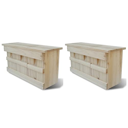 Home Outdoor Sonstige Sparrow Häuser 2 Stück Holz 44x15,5x21,5cm von AUUIJKJF