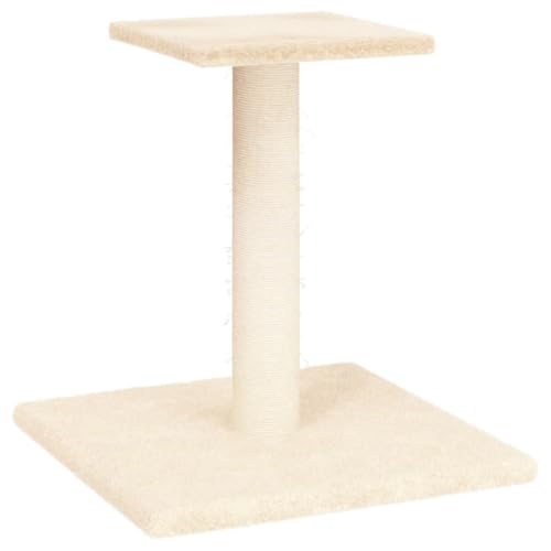 AUVYI Aktivitätskratzbäum mit Plattform Creme 34,5x34,5x38 cm Holz&Plüsch Klassische Katzen-Spielplatz mit Plattformen Indoor Tätigkeitsbereich für Haustiere Katzen Entspannen von AUVYI