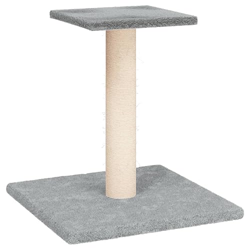 AUVYI Aktivitätskratzbäum mit Plattform Hellgrau 34,5x34,5x38 cm Holz&Plüsch Klassische Katzen-Spielplatz mit Plattformen Indoor Tätigkeitsbereich für Haustiere Katzen Entspannen von AUVYI