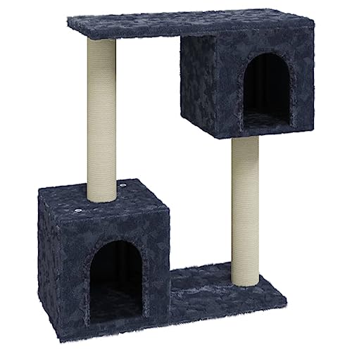 AUVYI Aktivitätskratzbäum mit Sisal-Kratzsäulen Dunkelgrau 55x22x60 cm Holz&Plüsch Katzen-Spielplatz für Katzen zum Kratzen, Klettern, Verstecken und Ausruhen Tätigkeitsbereich für Haustiere von AUVYI