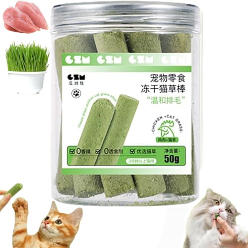 AUWIRUG Cat Grass Teething Sticks for Indoor Cats, Cat Grass Teething Stick, Kitten Grass Teething Stick, Cat Grass Chew Stick, Natural Grass Molar Rod Cat Toy Teeth Cleaner (1Bucket(10pcs)) von AUWIRUG