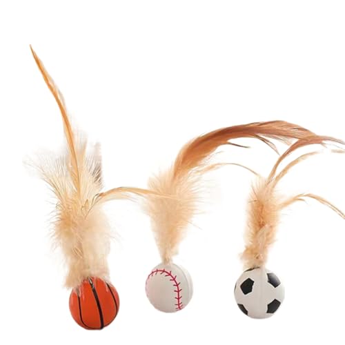 AUklOPVZZ 3 stücke Spaß Und Interaktive Spielzeit Für Haustiere Mit Schwanz Elastischen Ball Tuch Katze Entspannung Pet Supplies Springenden Ball von AUklOPVZZ