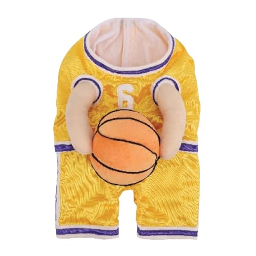 AUklOPVZZ Auffälliges Hunde Basketball Outfit, verstellbare Träger für einfaches Tragen, Basketball Kleidung, Polyester Basketball Kleidung, Gelb, M von AUklOPVZZ