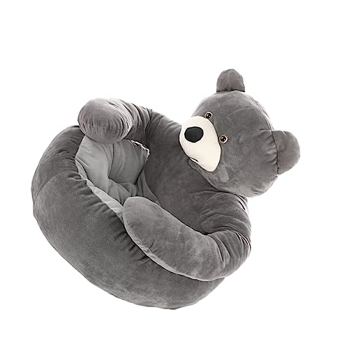 AUklOPVZZ Bear Hug Katzenschlafmatte, weicher Stoff, wasserdicht und rutschfest, Haustierbett für Katzen, Bett für Hunde, Hundesofa, Komfort für Haustiere, grau, S (Durchmesser 46 cm) von AUklOPVZZ