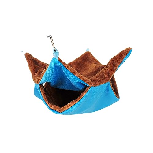 AUklOPVZZ Breite Anwendung Haustier Hängematte, geeignet für Verschiedene Haustiere, Plüsch Hamster Hängematte, Hamster Hängebetten, Hängematte für Haustiere, Blau, groß 35 * 35cm von AUklOPVZZ