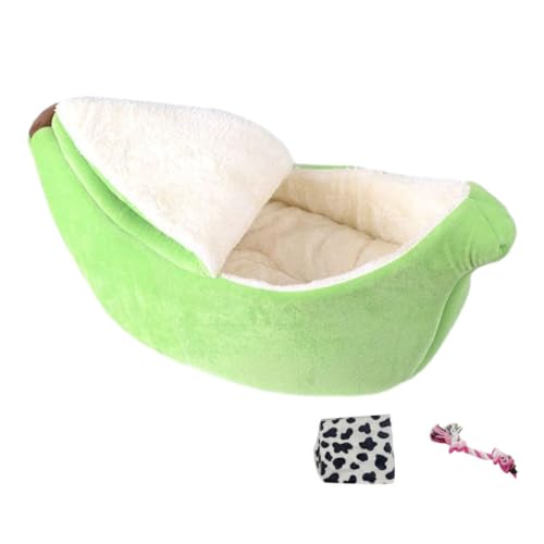 AUklOPVZZ Gemütliches und bequemes Hundebett für Guten Schlaf. Abnehmbares Innenkissen, Hundekorbkissen aus Polyester, Katzen Bananenbett, Grün, M von AUklOPVZZ