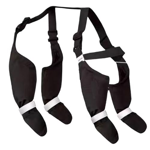 AUklOPVZZ Hundestiefel mit reflektierenden Streifen verhindern Verletzungen bei nächtlichen Spaziergängen. Polyester Hundeschuhe mit Hosenträgern. Winterstiefel für Hunde, Schwarz, L von AUklOPVZZ