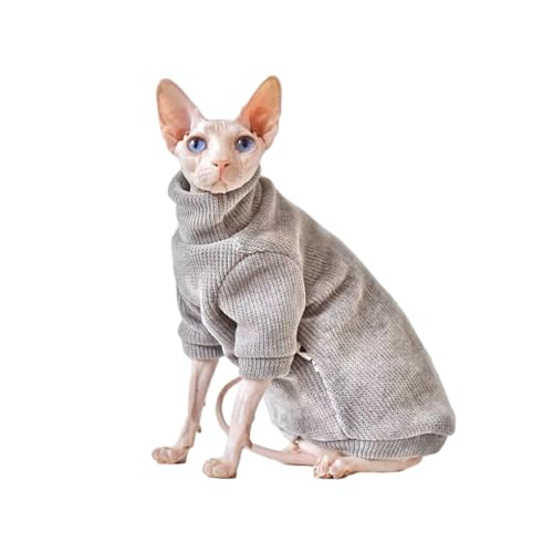 AUklOPVZZ Katzenpullover, warme und stilvolle Katzen mit pflegeleichter Katzenkleidung für Katzen, Polyester Haustier Katzenpullover, grau, XL von AUklOPVZZ