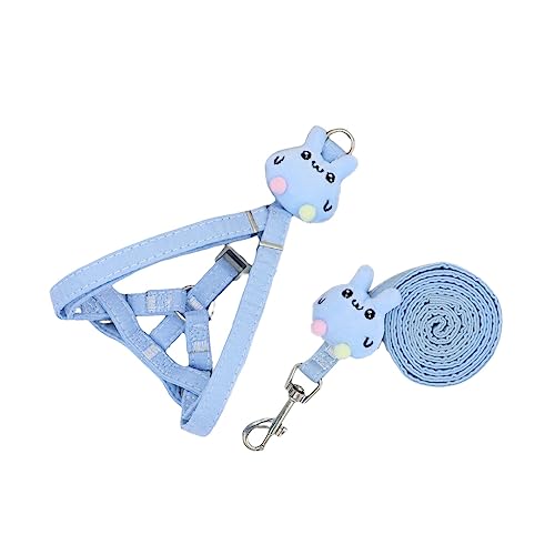 AUklOPVZZ Leinen Abschleppgurte Verstellbare Seilzugkraft Interessantes Brustgurt Leine Set Welpe Corgi Teddy Kabel Wiederverwendbar, Blau, S von AUklOPVZZ