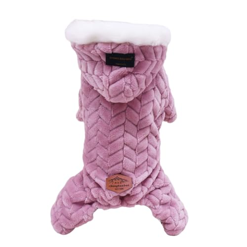 AUklOPVZZ Pelziger Freund Schnee mit Dieser stilvollen und bequemen Hundekleidung Hunde Winter Kapuzenpullover Polyester Schnee Hundekleidung Hunde Kapuzenpullover, Rosa, XXL von AUklOPVZZ