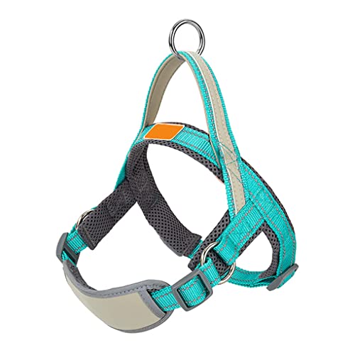 AUklOPVZZ Pet Vest Harness Dog Strap Atmungsaktive Klammer Rostfreie Hardware Einstellbare Reflektierende Leine Quick Fit Walking Training, Blau, L von AUklOPVZZ