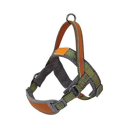 AUklOPVZZ Pet Vest Harness Dog Strap Atmungsaktive Klammer Rostfreie Hardware Einstellbare Reflektierende Leine Quick Fit Walking Training, Grün, M von AUklOPVZZ