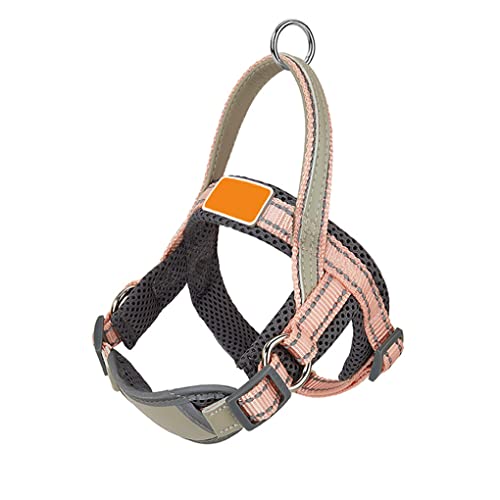 AUklOPVZZ Pet Vest Harness Dog Strap Atmungsaktive Klammer Rostfreie Hardware Einstellbare Reflektierende Leine Quick Fit Walking Training, Rosa, M von AUklOPVZZ