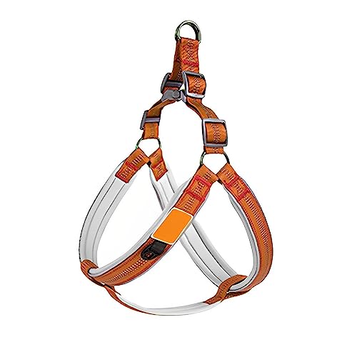 AUklOPVZZ Pet Vest Harness Quick Release Soft Filling Dog Strap No Pull Nylon Good Stitching Sling Leash Outdoor Training, Orange Rot, M von AUklOPVZZ