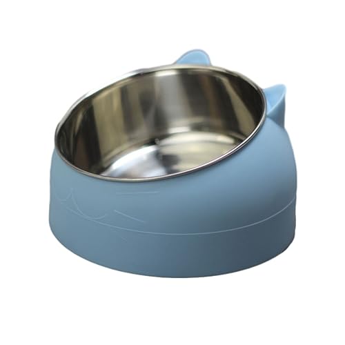 AUklOPVZZ Schöner Futter und Wasserspender für Katzen und Welpen, verschleißfester Kippschutz, Futternapf für Haustiere. Futternapf aus Edelstahl, Nordic Blue mittel von AUklOPVZZ