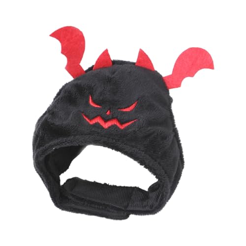 AUklOPVZZ Süßes Katzen Halloween Teufelskostüm, geeignet für kleine und mittlere Haustiere, Haustier Kopfschmuck für Halloween, Polyester, Schwarz von AUklOPVZZ