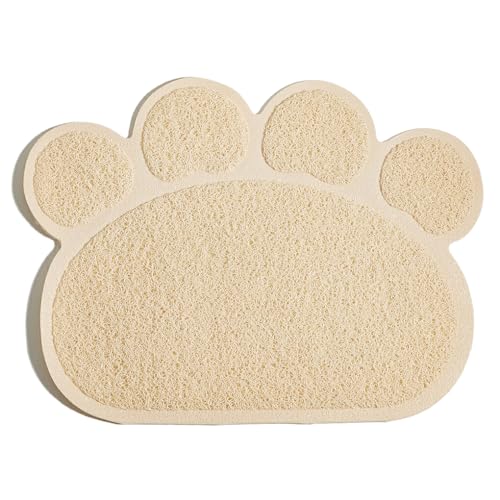 AUklOPVZZ Verabschieden Sie Sich von der Katzentoilette. Kratzfeste, reißfeste und verschleißfeste Katzenstreu Auffangmatte aus PVC, Beige von AUklOPVZZ