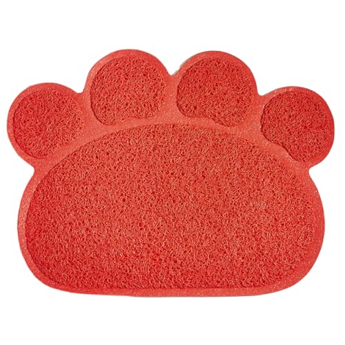 AUklOPVZZ Verabschieden Sie Sich von der Katzentoilette. Kratzfeste, reißfeste und verschleißfeste Katzenstreu Auffangmatte aus PVC, Rot von AUklOPVZZ