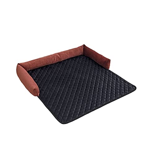 AUklOPVZZ Winter Haustier Plüsch Matte Schlafzimmer Sofa Couch Boden Pad Große Tier Schlafen Warme Bett Abnehmbare Waschbar Haustiere Liefert, rot schwarz, 75x120cm von AUklOPVZZ