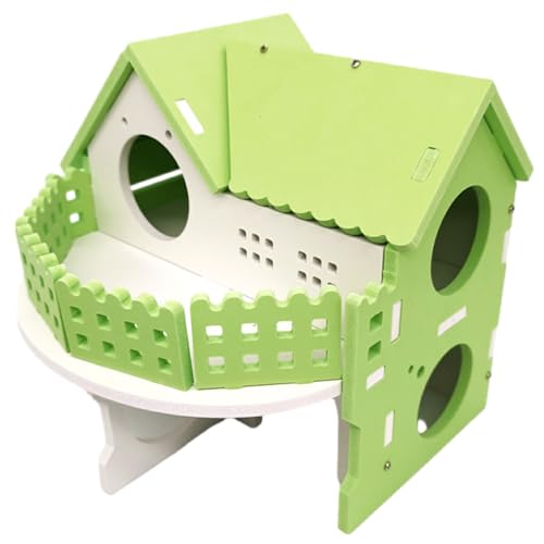 AUklOPVZZ für kleine Haustiere, hautfreundlich, reißfest, farbecht, 2 stöckiges Villa für kleine Haustiere, PVC, Hamster Villa, geruchlos, Grün von AUklOPVZZ