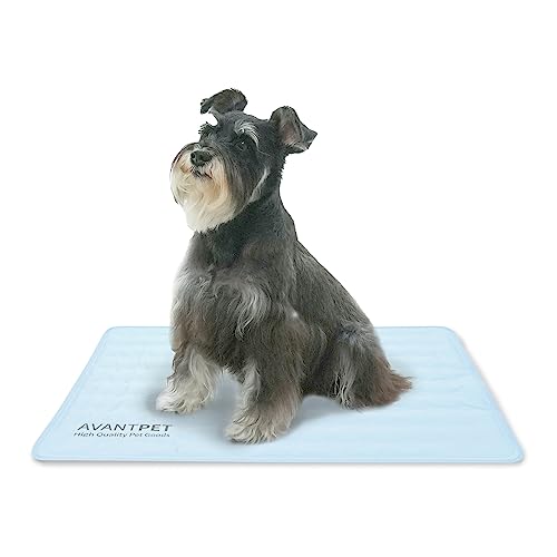 AVANTPET Cool Gel Reversible Bequeme Haustier-Kühlmatte für Katzen und Hunde, druckaktiviert, ungiftiges Gel, leicht zu reinigen, wasserdicht (Medium, Blau) von AVANTPET