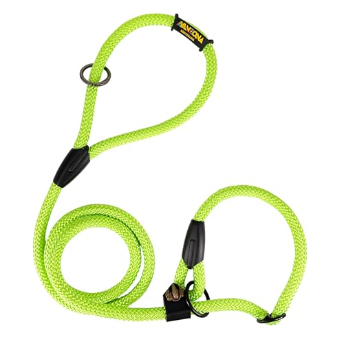 Hundetrainingsleine mit Anti-Zug-Halsband, Nylonschnur, für kleine, mittlere und große Hunde. Grün Fluor von AVANZONA