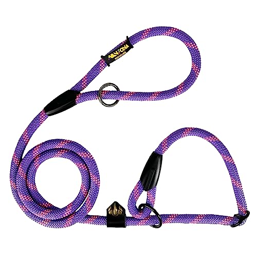 Hundeleine mit Matingale-Halsband, Seil Leine, Anti-Pull. 160M. Violett mit Rosa von AVANZONA